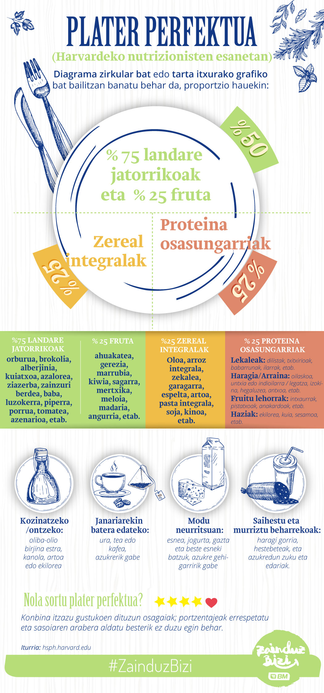 Horrelakoxea da plater perfektua Harvardeko nutrizionisten esanetan 