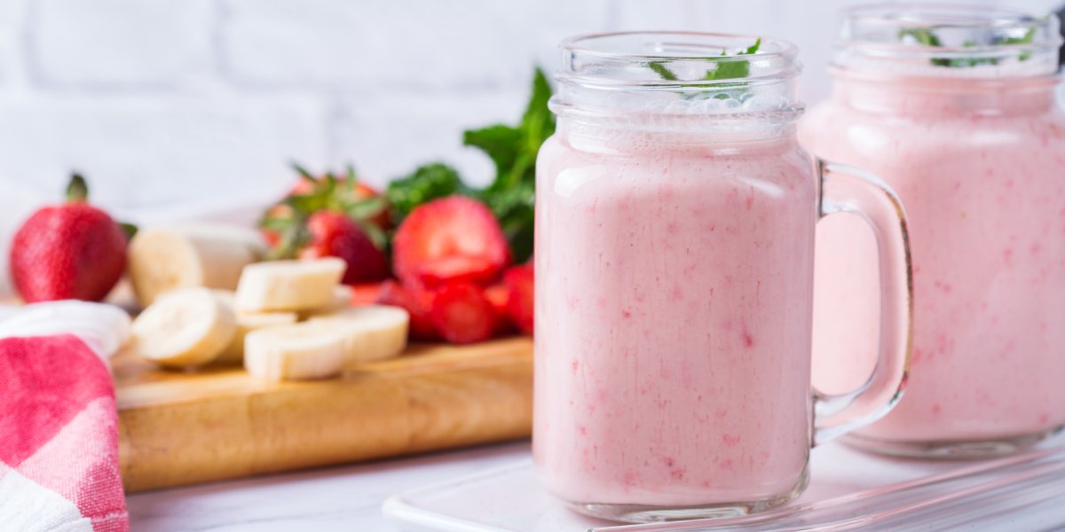 Smoothie de plátano, fresa y chía