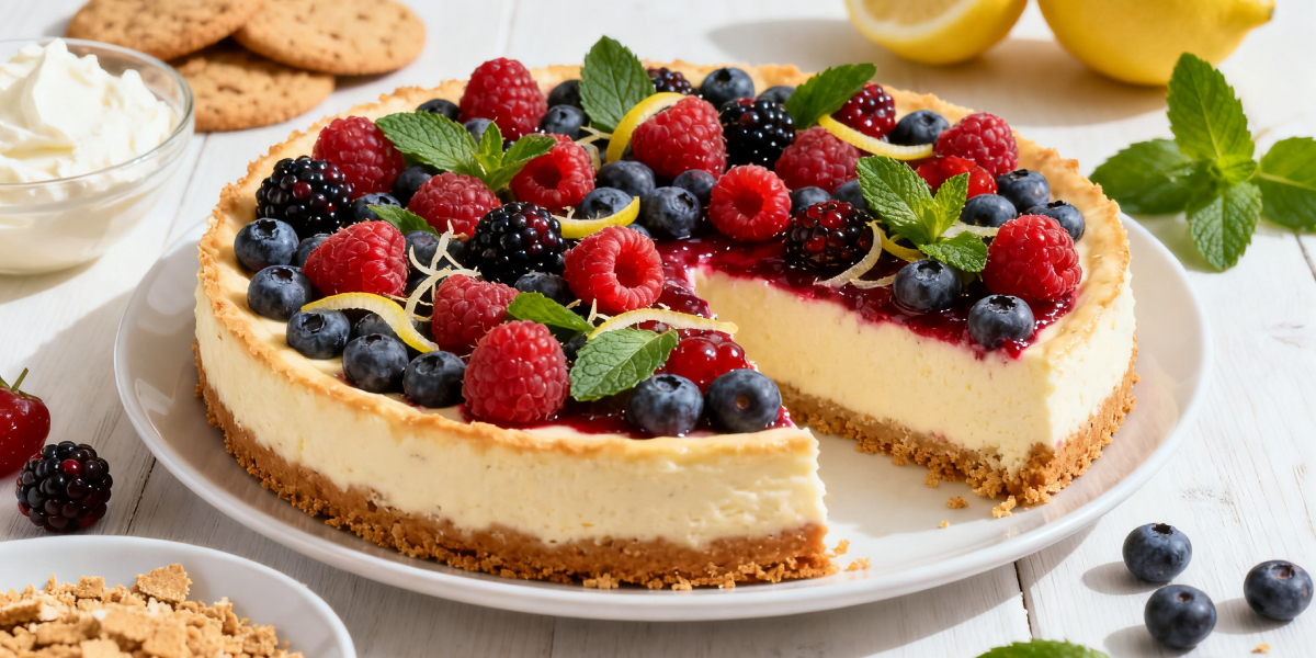 Tarta de queso y frutos rojos