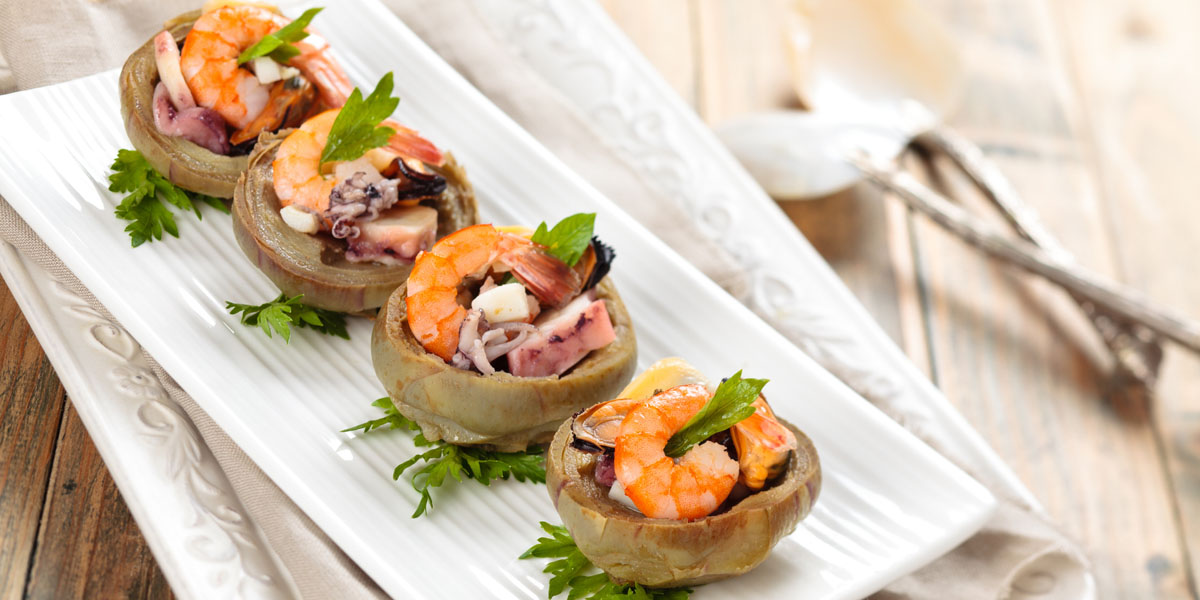 Recetas BM | Alcachofas rellenas de marisco