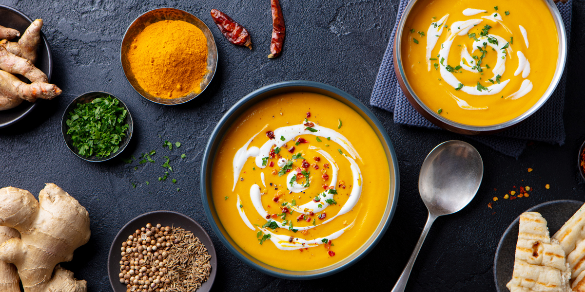 Crema de calabaza y zanahoria al toque de jengibre y bacÃ³n crujiente