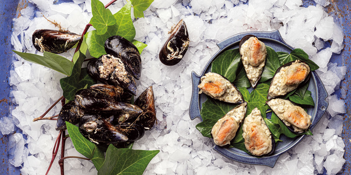 Mejillones en tempura con tártara