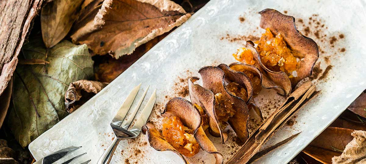 Milhojas de manzana asada