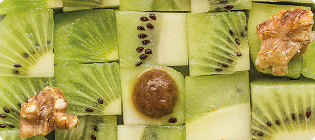 Kiwi con café y nueces