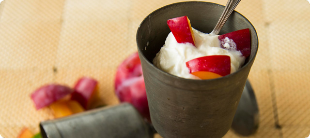Sorbete de ciruela con limÃ³n y cava