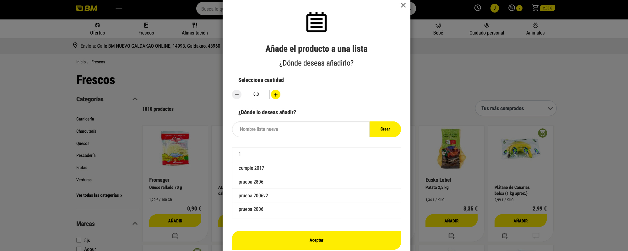 LISTAS DE COMPRA